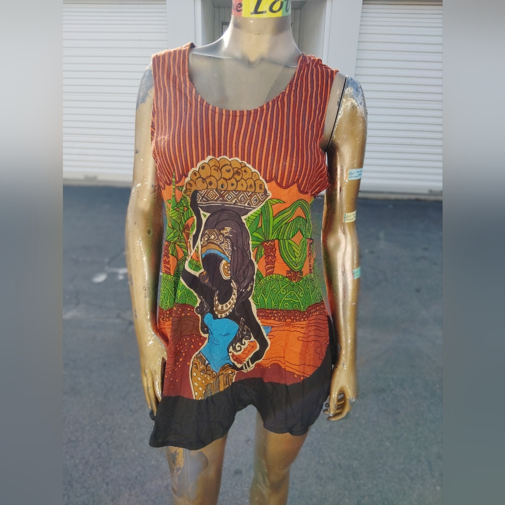 Colorful Sleeveless Women's Top